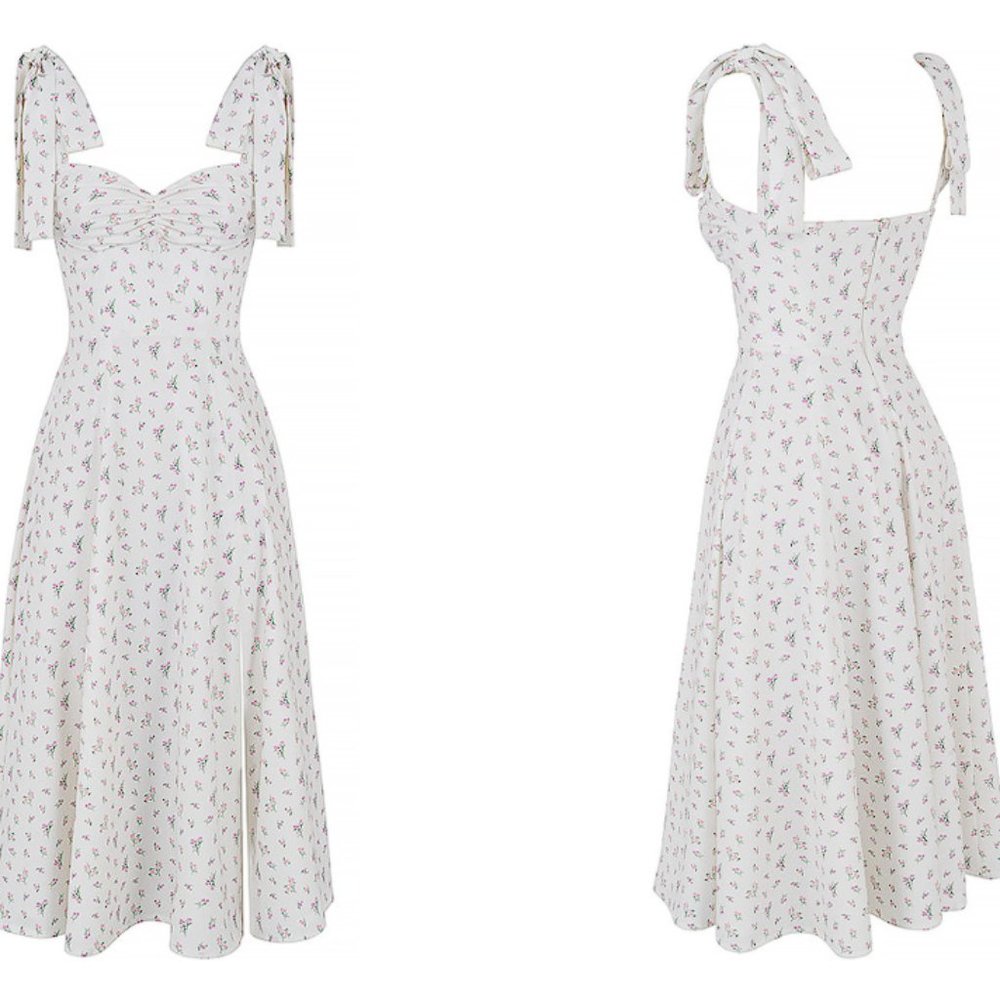 House of CB Alicia White Floral Midi Sundress - Picture 9 of 13